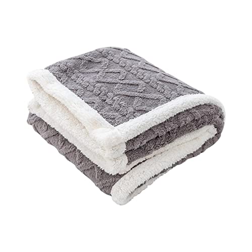 Ergocar Manta de Lana de Sherpa, Esponjosa Manta para Sofá de Franela, Manta Sofa Polar Jacquard Reversible de Sherpa, Manta Gruesa de Sofá, de Cama o de Sala de Estar Cover