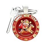 Accessoire de prospérité: Ce Porte-Clés Cheval sert de cadeau significatif pour l'Année du Cheval, une décoration de pièce d'or à un charme festif. Il symbolise la prospérité et la bonne fortune pendant les célébrations du Nouvel An chinois ou d'autres occasions spéciales. C'est un ornement idéal à offrir ou pour un usage personnel, un véritable .