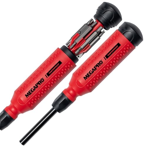Megapro Tamperproof Security Screwdriver Set | Multi-Bit Screwdriver with ¼”