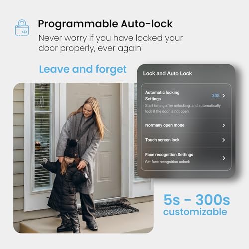 Lockly Secure Plus, Keyless Entry Door Lock, Smart Locks for Front Door, Smart Lock Deadbolt, PIN Genie® Keypad, 3D Biometric Fingerprint Sensor, Auto Lock Smart Door Lock thumbnail 7