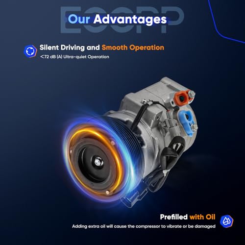 Image of ECCPP A /C Compressor with Clutch 2000-2002 Fit for Mitsubishi Montero 3.5L 2003-2006 Fit for Mitsubishi Montero 3.8L AC Compressor