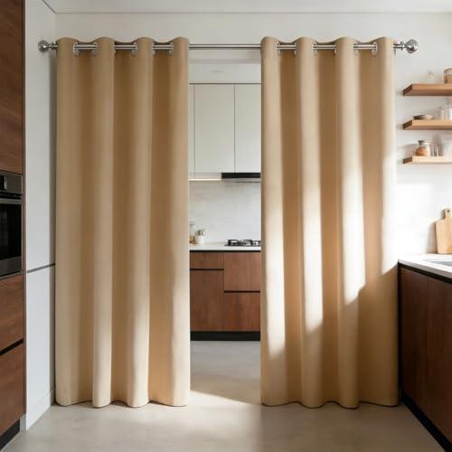 Rideau occultant anti chaleur thermique isolant beige 100 x 220