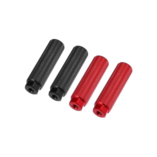 Partuto 2 Pair 100x28mm Universal Aluminum Alloy Axle Rear Foot Pegs Footrests for BMX MTB Bike Bicycle Fit 3/8 Inch Black Red Replacement