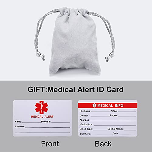 Hisatan Personalized Medical Id Bracelets For Men Women,Custom Emergency Medical Alert Bracelets,Free Engraving Outdoor Sport Adjustable Nylon Wristband,Pink&Silver Caduceus Symbol #TOP5