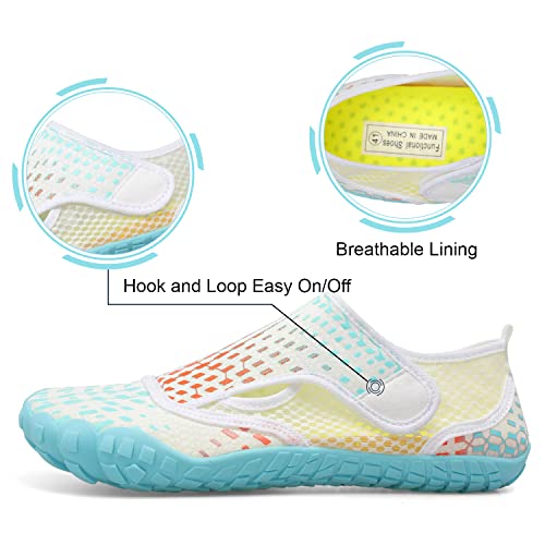 Womens And Mens Water Shoes Thicken Soles Cozy Breathable Barefoot Athletic Aqua Shoes For Beach Swim Pool Diving Hiking Water Sports 8.5 Women/7.5 Men #TOP2
