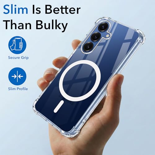 Image of Jkobi Shockproof Crystal-Clear Back Cover for Samsung Galaxy S25 (Magsafe Wireless Support | Drop & Camera Protection | Hard Polycarbonate)