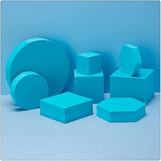 Gisela 8 in 1 Foam Photography Prop Set for Product Display, Accessories, Jewellery, Cosmetics, Model, Perfumein and Trinkets on Perfect of Showing (Deep Blue)