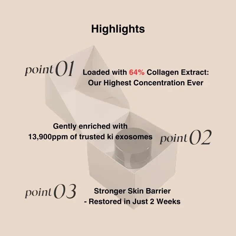 ki cosmetics ki exo-laggen repair cream 30ml / 1.01 fl.oz – High Collagen + Exosome Infusion | Korean Anti-Aging Face Cream for Radiance, Firmness & Glow