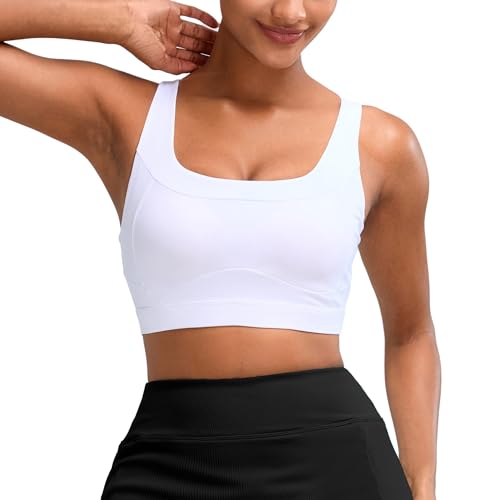 Image of High Impact Sports Bras for Women Running Bra Workout Bra U Back Sports Bra Scoop Neck Padded