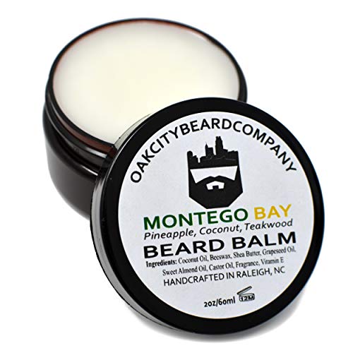 OakCityBeardCo. - Montego Bay - 2 Ounce - Beard Balm - Pineapple - Coconut - Teakwood - Beard Conditioner