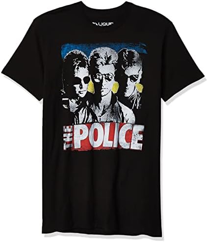 Liquid Blue Men's The Police Greatest Hits Short Sleeve T-Shirt, Black, X-Large