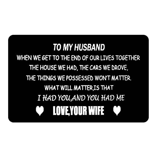 To My Husband I Love You Wallet Insert card,Engraved Wallet