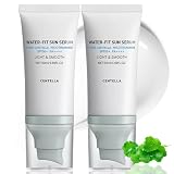 2 Pcs 𝐶𝑒𝑛𝑡𝑒𝑙𝑙á Sunscreen SPF50 PA++++, Hyalu Cica Water-Fit Sun Serum, Cen-tella Madagascar Face Sun Screen Long-Lasting Protection, Matte No White Cast for All Skin Type and UV Defense
