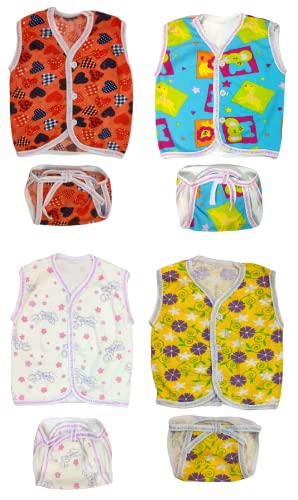 Image of TANGY Hosiery Newborn Baby Boy's and Baby Girls Jhabla Clothing Top Set(Pack of 4)