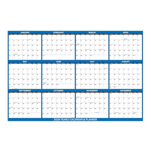 Wandplaner-Kalender, leicht zu lesendes Design, 121,92 x 81,28 cm, Wandkalender, Monatsplaner, leicht lesbares Design, für Erwachsene, Lehrer, Teenager, Zuhause, Arbeitszimmer, Wohnheim, Wohnung