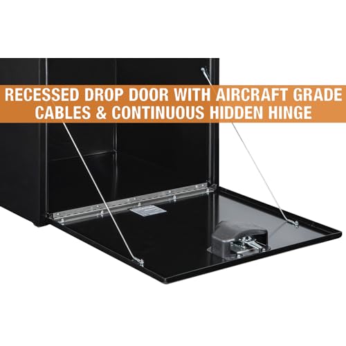 Image of Buyers Products 1703326 Black Steel Underbody Truck Tool Box - 15 x 13 x 36 Inch - Truck Bed & Underbelly RV Storage Box, Locking T-Latch, Weather-Resistant, Heavy-Duty Flatbed Job Box, Made in USA