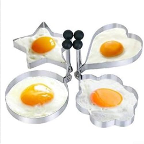 Moule en acier inoxydable pour œufs au plat - Anneau pour façonner des crêpes - Cœur, fleur, étoile - Cercle pour petit déjeuner (cercle)