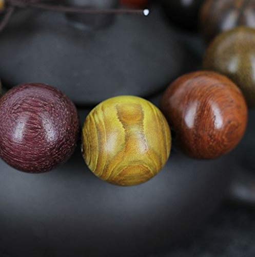 Qzoxx Mantra Man Woman Tibetan Buddhist 18mm Mixed Wooden Beads Fo Kwan-yin Mala Meditation Wrist Bracelet Yoga Bracelet - Image 6