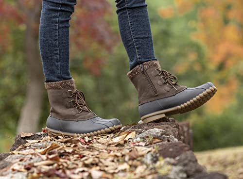 Gawbaw Snow Boots For Women - Warm Faux Fur Lined Mid Calf Waterproof Winter Boots #TOP1