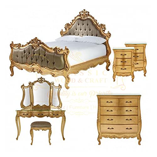 CLASSIC WOOD & CRAFT Complete Bedroom Set with 2 Side Tables...