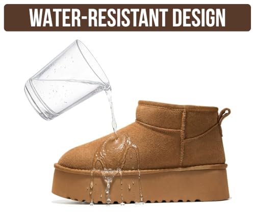 Image of Project Cloud 100% Genuine Leather Platform Ankle Boots for Women | Memory Foam Insole Lightweight Winter Booties - Womens Casual Footwear Fall Shoes - Fashionable Womens Boots with EVA Outsole