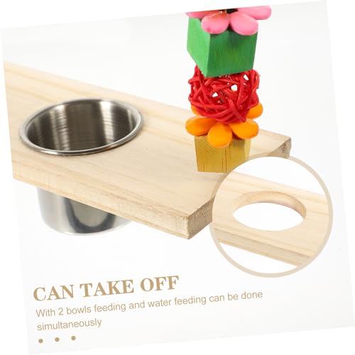 Balanço de poleiro de papagaio com de comida e alimentador de água, gaiola de pássaro colorida para