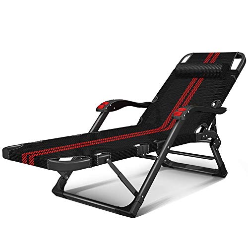 WYJW Outdoor Patio Gravity Lounge Chair with Comfort Headrest, Garden Sun Lounger Relaxer Recliner with Massage Hande (color : Red, Size : Set of 4)