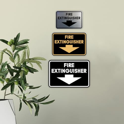 Image of Signs ByLITA Classic Framed Fire Extinguisher (Brushed Silver) - Small 5 Pack