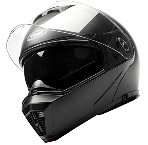 Motorcycle Modular Flip-Up Helmet Dot And Ece Approved - Yema Ym-929 Motorbike Casco Moto Bike Racing Helmet With Sun Visor For Adult,Youth Men And Women - Black,Xxl #TOP3