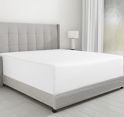 California Design Den Luxuriously Soft King Fitted Sheet, 100% Cotton 600 Thread Count Sateen Weave, No-Pop Elastic for Snug Fit, Deep Pocket Sheets - Foot Side Indicator (White)