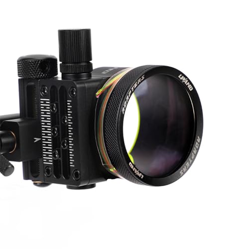 Kissybride 5 Pin Bow Sight, 019 Fiber Optics Archery Sight with 8X Magnification Sight Lens, Windage & Elevation Micro Adjustment (2X Lens)