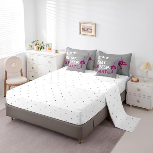 Image of Feelyou Skate Bedding Set Full Size 7 Piece for Kids Women Men