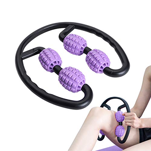 JEEZAO Rullo Massaggio Muscolare Eccellente per la Gambe,Collo, Braccia e Polpacci, Allenatore di Cosce, Apparecchiature per Perdere Peso,Brucia Grassi, Rilassa i Muscoli (Viola)