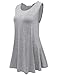 JollieLovin Womens Sleeveless Comfy Plus Size Tunic Tank Top with Flare Hem - Heather Gray, XL (1X)