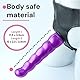 Strap-On Set mit 2 Dildos für Frauen 17,5 cm ⌀ 3,5 cm außen & 12 cm ⌀ 3,9 cm innen Doppeldildo Harness elastisch lila für lesbischen Sex & gleichzeitige Stimulation FOPS D24-10