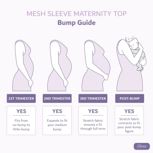 Mesh Sleeve Maternity Top With Stretch - Maternity Blouses - Maternity Work Clothes #TOP5