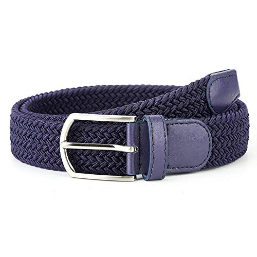 Veteran Stretchable braided cotton belt for women, ladies belt, Black,and Blue, color Combo of 2 pcs(Stretch Belt-07) 3