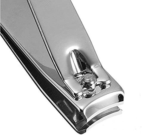 Scissor Grip Nail Clipper, Sharp Stainless Steel Blade Clippers for Finger Nail, Toe Nail Clippers Set for Women and Man, Silver - 2 Pack (Large and Small)