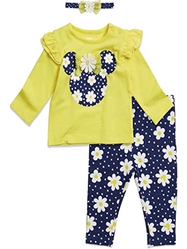 Disney Minnie Mouse Infant Baby Girls Long Sleeve T-Shirt Headband & Pant Set 12 Months #TOP22