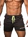 Men's Fitted Shorts Bodybuilding Workout Gym Running Tight Lifting Shorts Pants, Large, Black