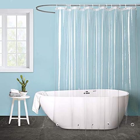 EurCross 9G EVA Clear Extra Long Shower Curtain Liner 72 x 84 inches Long with 5 Magnets, Heavy Duty Weighted Plastic Shower Liner,Transparent Curtain Liner for Shower Bathroom with 12 Metal Grommets Cover