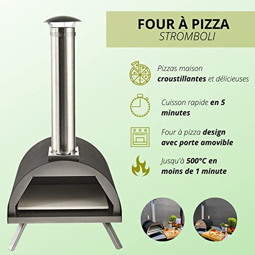RED DECO Pizzaofen, Edelstahl Stein, grau, one Size