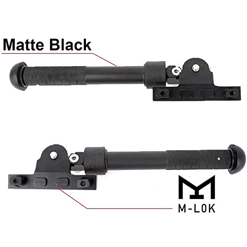 Tactical MLOK Zweibein 6,5 bis 9 Zoll Verstellbares Klapp-Zweibein für Outdoor-Jagd und Schießen Befestigung an M-Schiene (Schwarz)