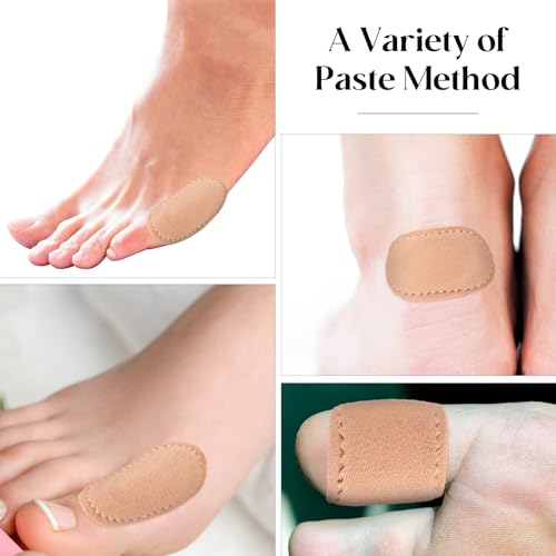 Image of Nuanchu 60 Pieces Bunion Cushions Self-Adhesive Bunion Pads Foot Callus Patches Foot Blister Shoe Accessories Women Men Feet Heel Protector Pads(Skin Color,L)