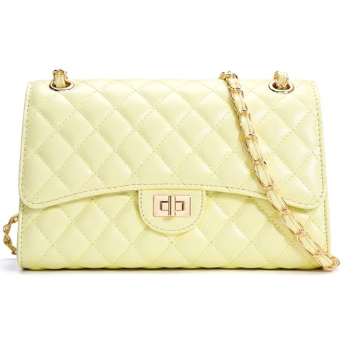 Yellow Quilted Shoulder Bag