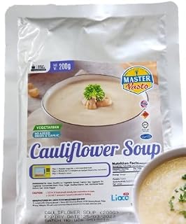 MASTER PASTO Instant Value Pack Vegetarian Cauliflower Soup 200g - Master Pasto Vegetarian Cauliflower Soup is a 3-minutes restaurant-grade ready meal, uses the finest pumpkin, excellent cooking time giving the best consistency of soup