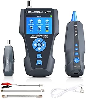Network Cable Tester, Network Tester with TDR, Network Toner Tester with AC Filter, AT278 Multi-Functional Wire Tracker for RJ45, RJ11, BNC, Metal Cable, PING/POE
