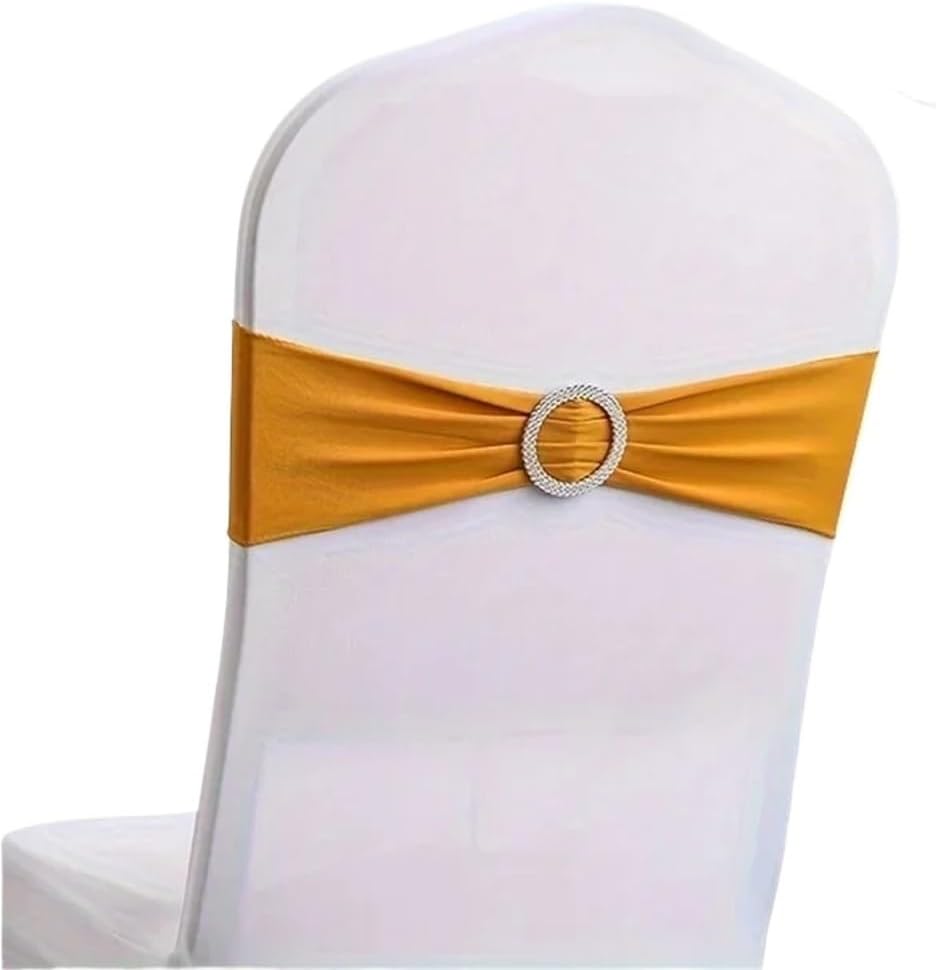 Satin Chair Sashes Bows 50-Pack Satin Chair Sashes Elastic Knot Tie Bow Buckle Wedding Decoration Button Hotel Home Seat Modern Decor(Green)