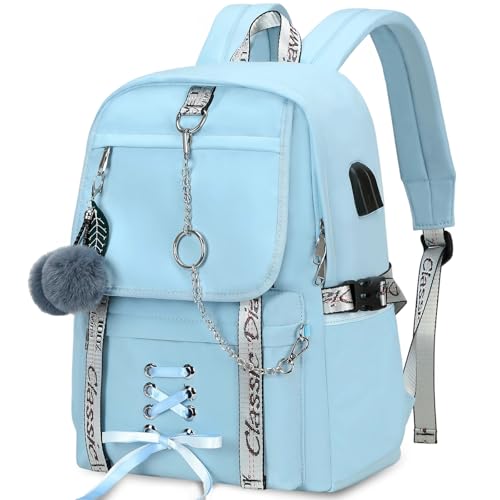 Spotted Tiger School Backpack for Girls Bookbag School Bag Aesthetic Backpack for Teen Girls Women (Blue)2