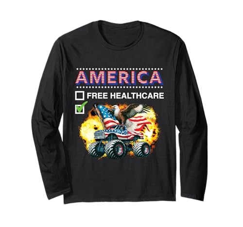 Amerika Witz Politische Satire Lustig Meme USA Dark Humor Gag Langarmshirt